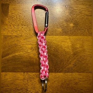 Pink and White Keychain